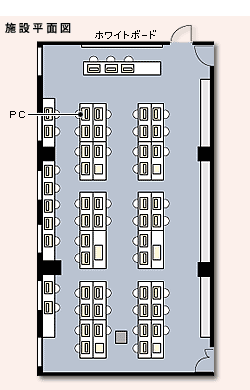 情報教育研修室の平面図